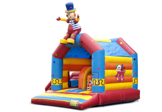 Comprar castillo hinchable multijugador multifun interior con tobogán en tema payaso para niños. Ordene castillos hinchables en línea en JB Hinchables España