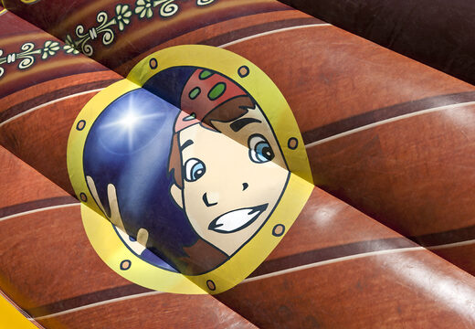 Compre un gran tobogán inflable Pirates world extraancho con obstáculos en 3D para niños. Ordene toboganes inflables ahora en línea en JB Hinchables España