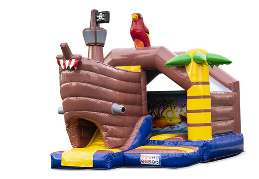 Compre castillo hinchable de interior slide combo con tobogán en pirata temático para niños. Ordene castillos hinchables en línea en JB Hinchables España