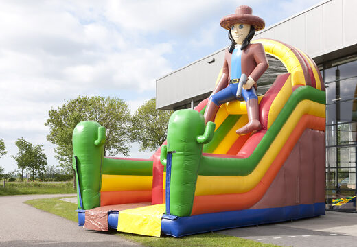 Gran tobogán inflable multifuncional en un tema de playa con una piscina de chapoteo, impresionante objeto 3D, colores frescos y los obstáculos 3D para niños. Ordene toboganes inflables ahora en línea en JB Hinchables España