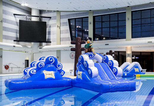 Ordene un curso de asalto de doble carrera pirata para jóvenes y mayores. Comprar carreras de obstáculos para piscinas hinchables online ahora en JB Hinchables España