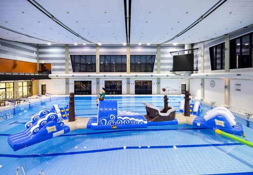 Compre una carrera de obstáculos pirata inflable doble para niños. Ordene atracciones acuáticas inflables ahora en línea en JB Hinchables España