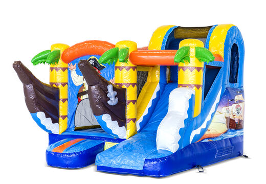 Compre un pequeño castillo inflable multijugador de interior con tema pirata con tobogán para niños. Ordene castillos inflables en línea en JB Hinchables España