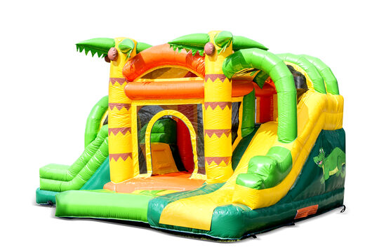 Compre un pequeño castillo inflable multijugador de interior con un tema de jungla con tobogán para niños. Ordene castillos inflables en línea en JB Hinchables España