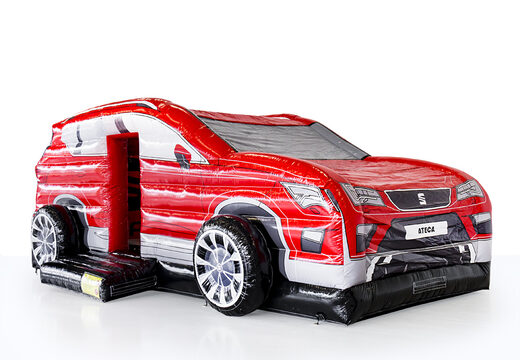 Compre SEAT hinchable personalizado - hinchables de coche rojo online en JB Hinchables España. Ordene ahora un diseño gratuito para castillo hinchable de rebote con su propia identidad corporativa