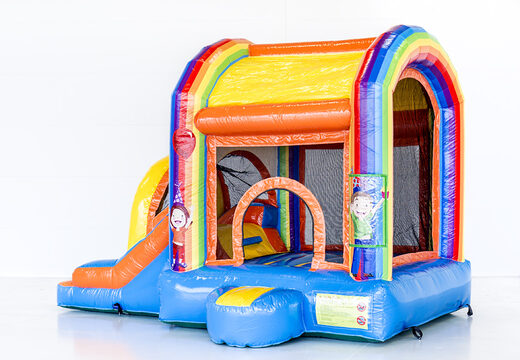 Pequeño castillo hinchable multijugador en tema fiesta con tobogán, para niños. Compre castillos hinchables en línea en JB Hinchables España