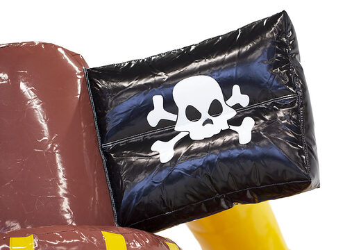 Compre una pista americana inflable de 9 metros con objetos 3D temáticos de barcos piratas para niños. Ordene pistas americanas inflables ahora en línea en JB Hinchables España
