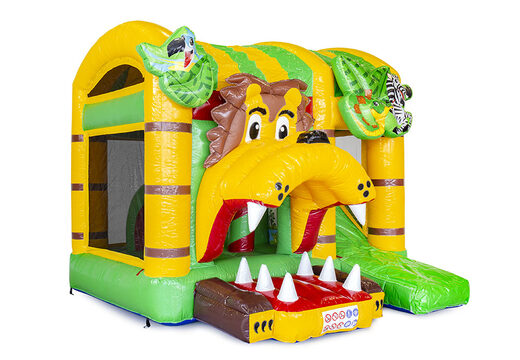 Pequeño castillo hinchable multijugador en tema jungleworld para niños. Ordene castillos hinchables en línea en JB Hinchables España
