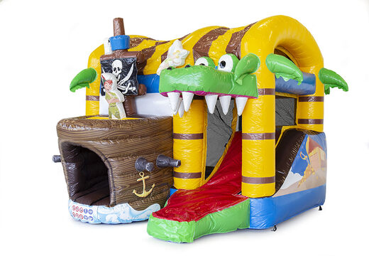 Compre un pequeño castillo inflable multijugador de interior con tema pirata con tobogán para niños. Ordene castillos inflables en línea en JB Hinchables España