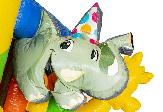 Pequeño castillo hinchable multiplay en tema de fiesta con tobogán para comprar para niños. Compra pequeño castillos hinchables con tobogán en JB Hinchables España