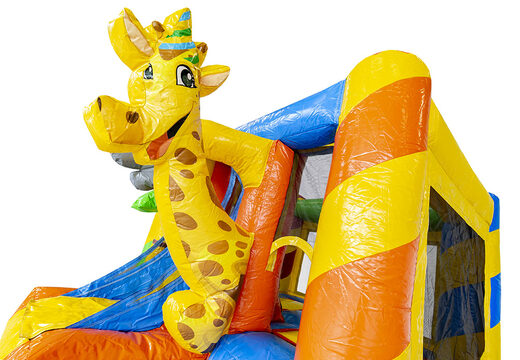 Compra un pequeño castillo Inflable con temática de fiesta multiplay con tobogán para niños. Compre castillos inflables con tobogán en JB Hinchables España