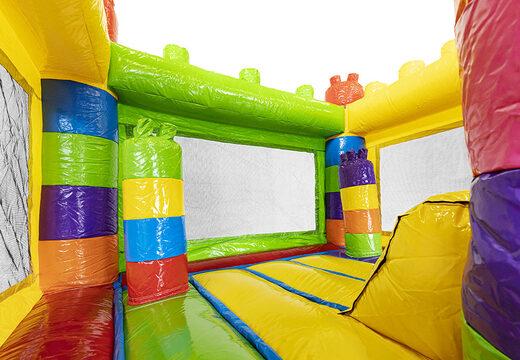 Compra un pequeño castillo inflable con tobogán para niños con temática de superblocks. Ordene castillos inflables en línea en JB Hinchables España