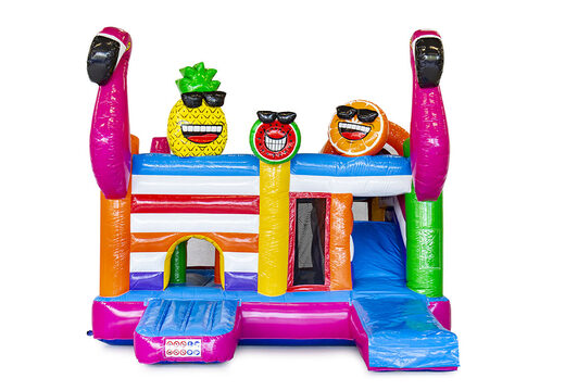 Castillo hinchable multijugador en tema flamenco con tobogán para niños. Compre castillos hinchables en línea en JB Hinchables España