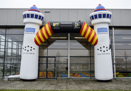 Compre un arco de meta publicitario inflable Derpbikers Egmond aan Zee personalizado en línea en JB Hinchables España. Ordene arcos de meta publicitarios personalizados en línea