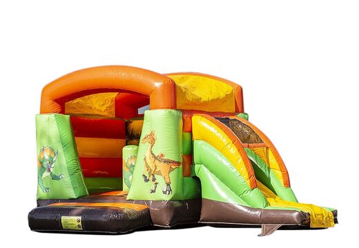 Compra un pequeño castillo hinchable  interior multifuncional con tema dinosaurios para niños. Compra castillos hinchables en línea en JB Hinchables España