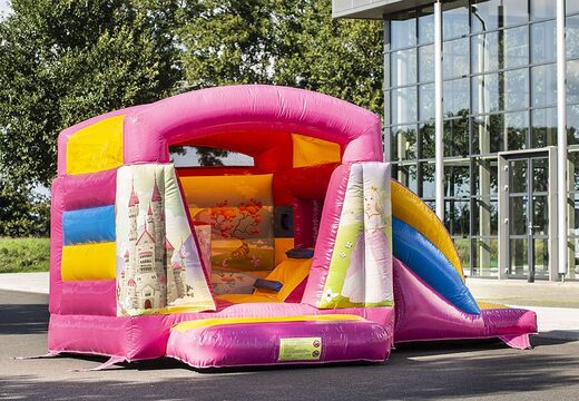 Compra un pequeño castillo inflable multifun interior en tema princesa para niños. Ordena inflables en línea en JB Hinchables España