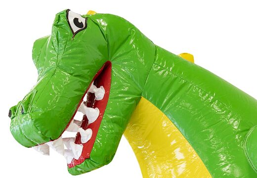 Ordene el pequeño castillo inflable con tobogán en tema dinosaurio para niños. Castillos inflables con tobogán a la venta en JB Hinchables España