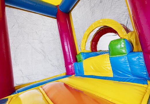 Pequeño castillo hinchable multijugador inflable en tema unicornio con tobogán para niños. Ordene castillos hinchables en línea en JB Hinchables España