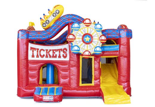 Compre castillo hinchable multijugador mediano con tema de montaña rusa con tobogán para niños. Ordene castillos hinchables en línea en JB Hinchables España