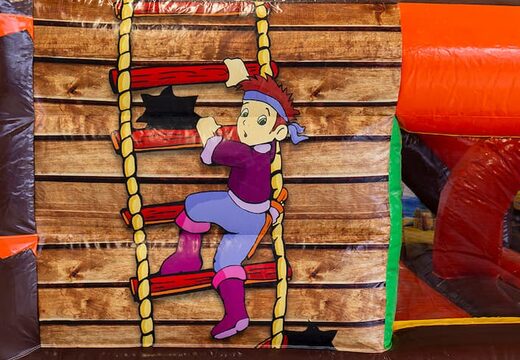 Castillo hinchable Funcity Pirate con un tobogán en el interior, el objeto 3D en la superficie de salto y un divertido diseño de jungla para niños. Ordene castillos hinchables en línea en JB Hinchables España
