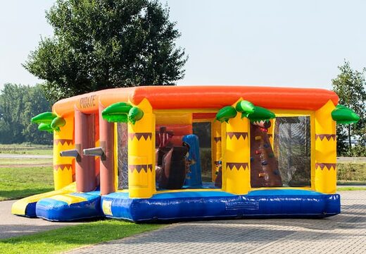 Compra castillo hinchable pirata multijugador interior de una altura limitada de 2,74 metros y con tobogán para niños. Ordene castillos hinchables en línea en JB Hinchables España