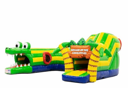 Compre el túnel de arrastre del castillo inflable divertido del juego interior inflable en el cocodrilo del tema para los niños. Ordene castillos inflables en línea en JB Hinchables España