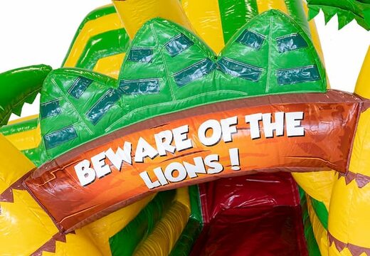 Compre un espacioso castillo hinchable de leones con túnel de arrastre para niños. Ordene hinchables en línea en JB Hinchables España