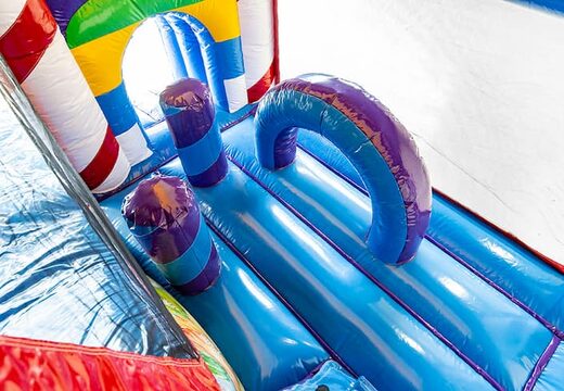 Gran castillo hinchable de interior multijugador de caramelos inflable con tobogán en tema Lego para niños. Compre castillos hinchables en línea en JB Hinchables España