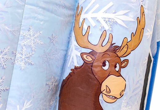 Compre un castillo inflable de interior con temática de hielo azul y blanco con tobogán y objetos en 3D para niños. Ordene castillos inflables en línea en JB Hinchables España