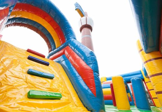 Barco pirata castillo hinchable multijugador grande de interior,  con tobogán en tema Lego para niños. Compre castillos hinchables en línea en JB Hinchables España