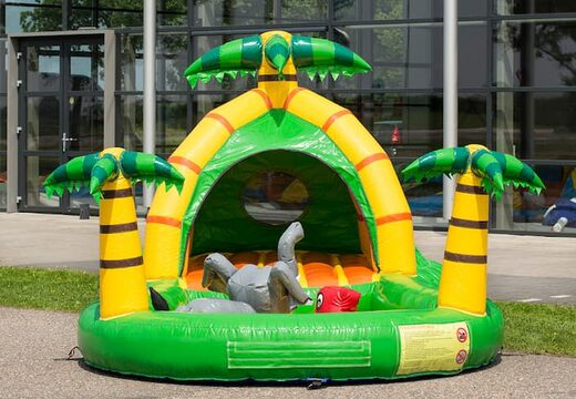 Ordene el castillo hinchable playzone en el tema de la jungla con bolas de plástico y compre objetos 3D para niños. Ordene castillos hinchables en línea en JB Hinchables España