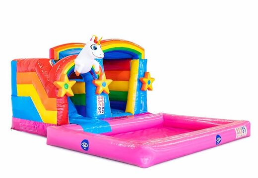 Ordene el mini castillo hinchable con diseño de unicornio con o sin baño en JB Hinchables España. Compre castillos hinchables en línea en JB Hinchables España