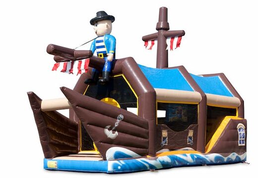 Ordene un castillo hinchable pirata combinada de tiro con juego de disparos y tobogán para niños. Compre castillos hinchables en JB Hinchables España