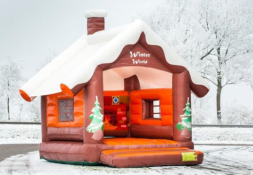 Castillo hinchable estándar Skihut winterworld con chimenea 3D en la parte superior para niños. Compre castillos hinchables para interiores en línea en JB Hinchables España