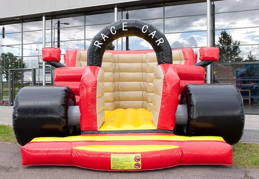 Compre el castillo hinchable del coche de F1 en los colores negro, rojo, marrón y amarillo para niños. Ordena castillos inflable en línea en JB Hinchables España