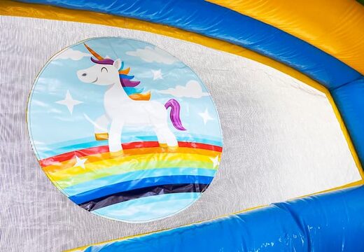 Castillo hinchable de unicornio con tobogán splashy multiplay para niños en JB Hinchables España. Ordene castillos hinchables en línea en JB Hinchables España