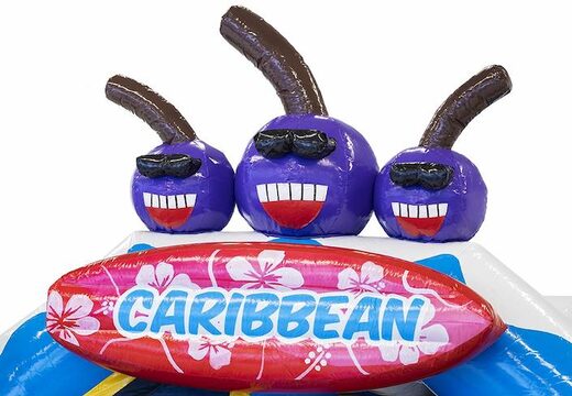 Tobogán de pedido Combo gorila inflable con temática caribeña con tobogán para niños