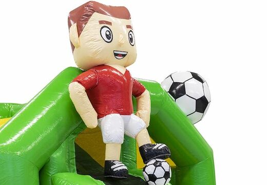 Pide combo de tobogán hinchable con temática de fútbol en verde para niños