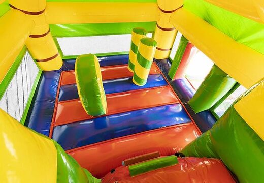 Comprar cojín de aire hinchable grande con tobogán en tema cocodrilo para niños