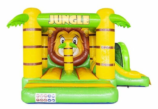 Gorila inflable compacto con temática de la selva con tobogán a la venta para niños