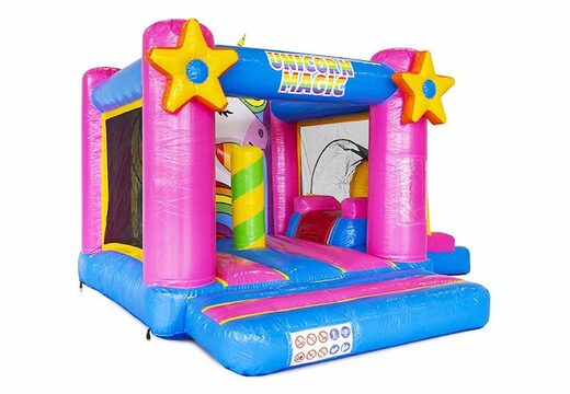 comprar pequeño cojín de aire inflable con tobogán en tema de unicornio