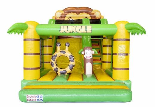 Tobogán inflable con tema de la jungla con sección de gorila para niños a la venta