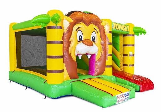 Solicite colchón de aire inflable con tobogán en tema de la jungla para niños