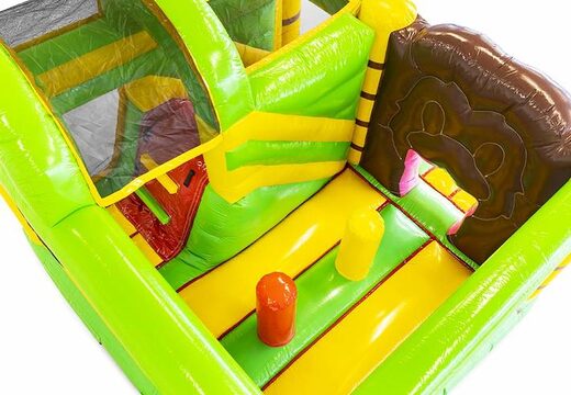 Gorila inflable con temática de la selva con tobogán a la venta para niños