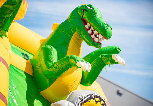 Comprar colchón de aire multiplay tema super dino con sección de salto y tobogán para niños