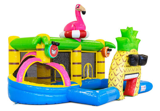 Comprar parque hinchable de colores en tema Flamingo para niños. Ordene inflables en línea en JB Hinchables España