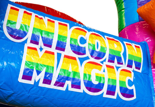 Venta de Mini castillo hinchable Multiplay con temática de Unicornios para niños. Pide ahora castillos hinchables en JB Hinchables España