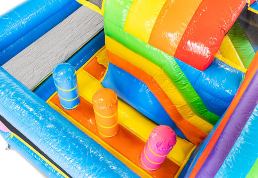 Se vende mini cojín de aire hinchable Multiplay con temática de Unicornios para niños. Ordene cojines de aire inflables en JB Hinchables España