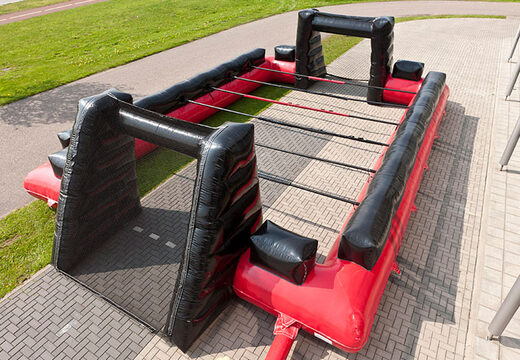 Comprar futbolín hinchable deportivo negro rojo con tablero exclusivo.