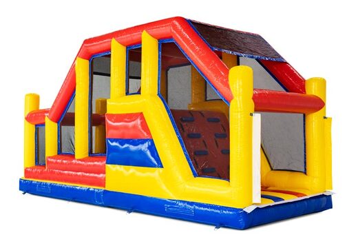 Módulo de pista de obstáculos rojo amarillo azul base jump